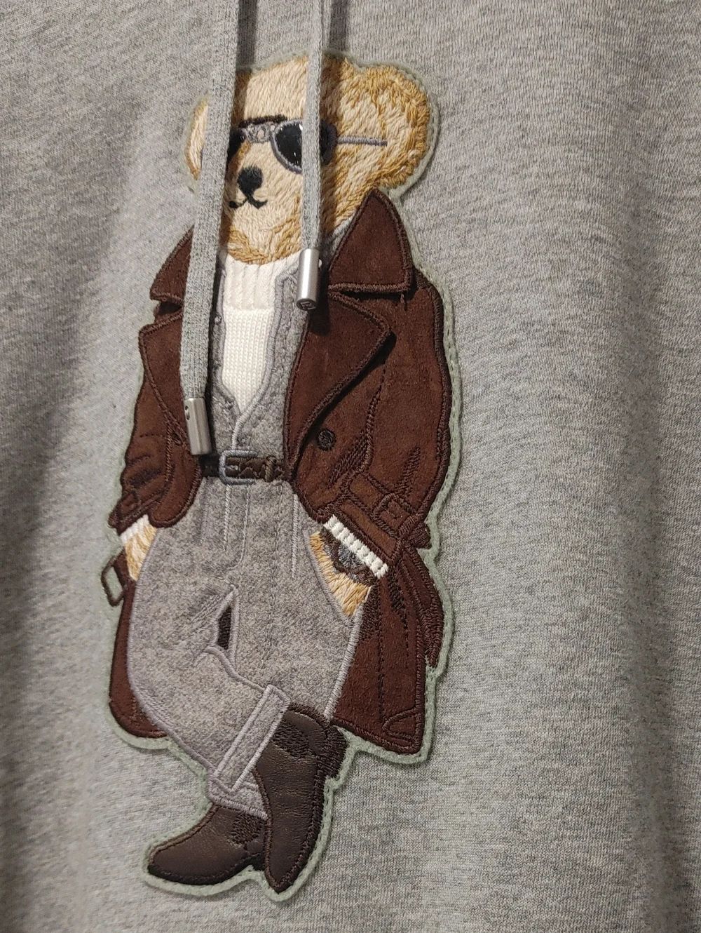 Ralph Lauren Purple Label Felpa Bear Appliqué Cotton & Cashmere Hoodie Size Larg - Picture 5 of 16